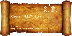 Khern Márton névjegykártya