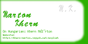 marton khern business card